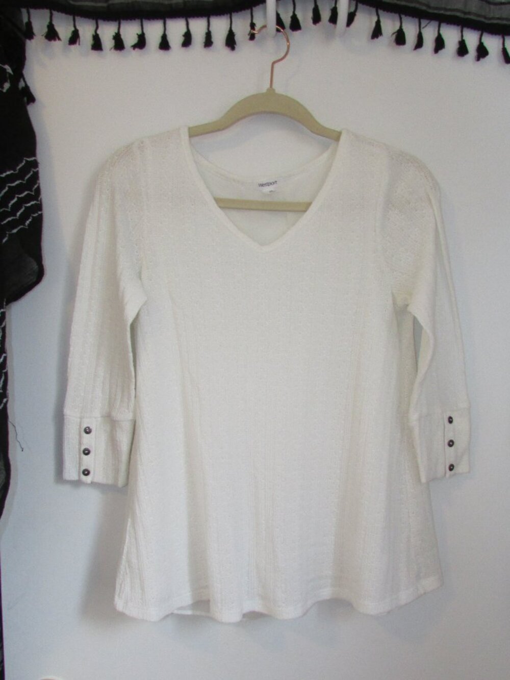 Westport White Knit Blouse
